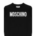 MOSCHINO FELPA UNISEX A GIROCOLLO IN COTONE BLACK CON LOGO LETTERING WHITE