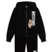 MOSCHINO COMPLETO UNISEX IN COTONE FELPA FULL ZIP CON CAPPUCCIO E PANTALONE BLACK