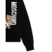 MOSCHINO COMPLETO UNISEX IN COTONE FELPA FULL ZIP CON CAPPUCCIO E PANTALONE BLACK