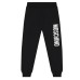 MOSCHINO COMPLETO IN COTONE FELPA A GIROCOLLO+PANTALONE IN COTONE UNISEX BLACK CON LOGO LETTERING WHITE 