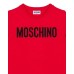 MOSCHINO T-SHIRT UNISEX A MANICA CORTA IN COTONE RED CON LOGO LETTERING BLACK  