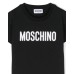 MOSCHINO T-SHIRT UNISEX A MANICA CORTA IN COTONE BLACK CON LOGO LETTERING WHITE