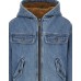 MOSCHINO GIUBBINO UNISEX IN DENIM BLU CON CAPPUCCIO E MAXI LOGO LETTERING