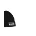 MOSCHINO CAPPELLO UNISEX BLACK IN LANA E COTONE A COSTE CON TARGHETTA IN TESSUTO CON LOGO LETTERING WHITE