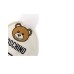 MOSCHINO CAPPELLO UNISEX WHITE CON POM POM E LOGO LETTERING CON TEDDY BEAR