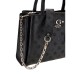 GUESS GERTY BORSA A MANO NERA LOGO ALL-OVER