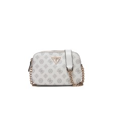 GUESS NOELLE BORSA A TRACOLLA BIANCA LOGO ALL-OVER