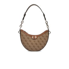 GUESS ORLINA BORSA A SPALLA CON 4G LOGO ALL-OVER MARRONE