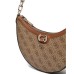 GUESS ORLINA BORSA A SPALLA CON 4G LOGO ALL-OVER MARRONE