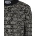 MOSCHINO MAGLIONCINO A GIROCOLLO UNISEX BLACK CON LOGO LETTERING GOLD ALL OVER