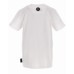 Philipp Plein T-shirt a manica corta bianca in cotone con logo PLEIN verde stampato con Teddy in strass