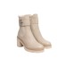 Nero Giardini Stivaletto in pelle beige con tacco beige