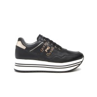 NERO GIARDINI SNEAKER IN LEATHER TOTAL BLACK 