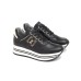 NERO GIARDINI SNEAKER IN LEATHER TOTAL BLACK 