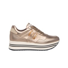 NERO GIARDINI SNEAKER IN LEATHER TOTAL BRONZE