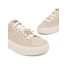 NERO GIARDINI SNEAKER IN LEATHER TOTAL BEIGE E PLATINUM