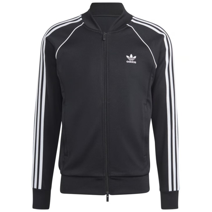 Adidas Originals Felpa nera con zip da uomo