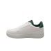 ICON SNEAKER TOTAL WHITE E GREEN CON LOGO LETTERING LATERALE 