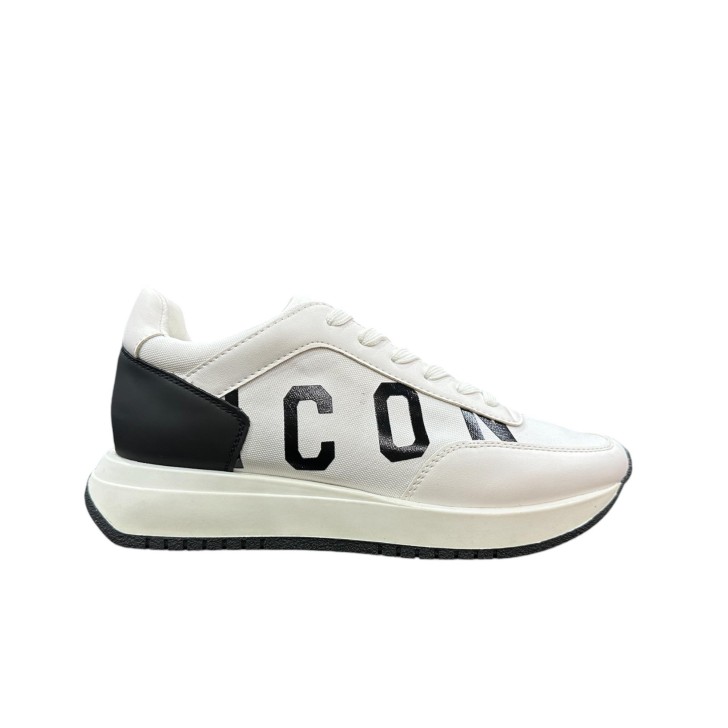 ICON SNEAKER WHITE E BLACK DA UOMO CON LOGO LETTERING