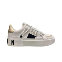 ICON SNEAKER TOTAL WHITE E GOLD CON LOGO LETTERING 