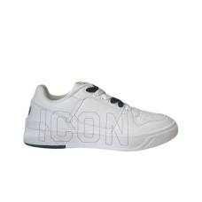 ICON SNEAKER IN LEATHER WHITE CON MAXI LOGO LETTERING ICON 