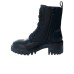 ICON STIVALETTO IN PELLE E TESSUTO BLACK CON PATCH CON LOGO LETTERING 