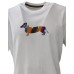 Harmont&Blaine T-Shirt Bianca in cotone con logo Bassotto stampato multicolore 