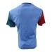 Harmont&Blaine T-Shirt in cotone a manica corta Blu con parte posteriore e maniche a contrasto e logo basatto ricamato azzurro