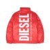 Diesel Giubbino Rosso imbottito Jupiter in Nylon con Maxi Logo