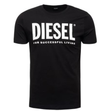 Diesel T-shirt a manica corta Unisex in jersey di cotone a girocollo nera  con logo 