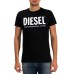 Diesel T-shirt a manica corta Unisex in jersey di cotone a girocollo nera  con logo 