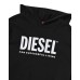 Diesel Felpa Unisex Nera in cotone con cappuccio e Logo