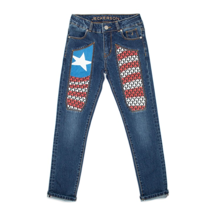 JECKERSON JEANS RAGAZZO CON TOPPA STAMPATA 