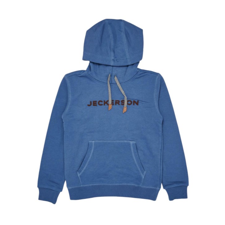 JECKERSON FELPA RAGAZZO CON CAPPUCCIO AZZURRA