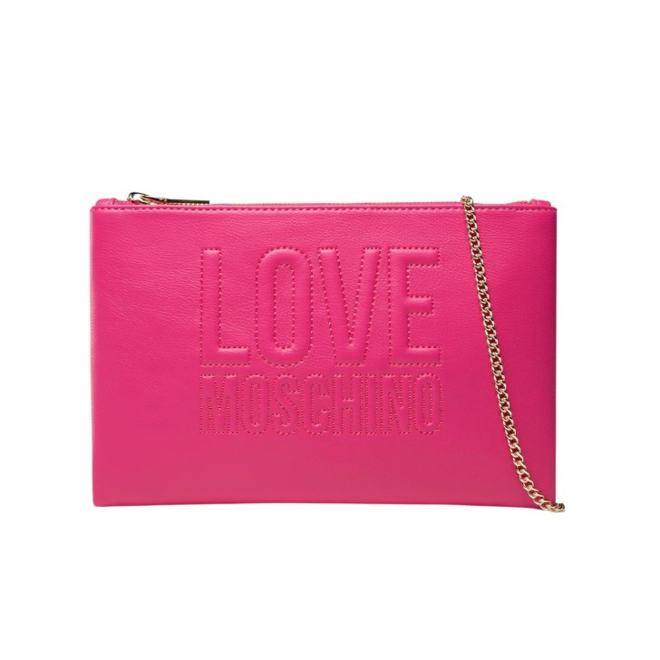 LOVE MOSCHINO POCHETTE FUCSIA CON CATENA ESTRAIBILE 