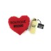 Love Moschino Mini Ombrello Beige pieghevole con Custodia a forma di cuore Rosso