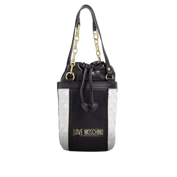 LOVE MOSCHINO BORSA TRAPUNTATA BICOLORE OFFWHITE/BLACK 