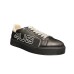 4US SNEAKER IN LEATHER BLACK CON LOGO LETTERING WHITE