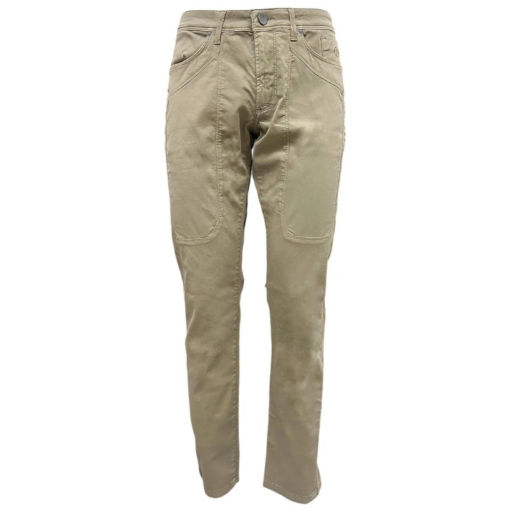 JECKERSON PANTALONE 5 TASCHE UOMO CON TOPPE BEIGE