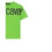 Just Cavalli T-shirt Verde Fluo Over a manica corta in jersey di cotone con maxi logo 