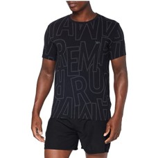 Emporio Armani Swimwear T-shirt Nera con logo all over