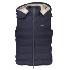 Harmont&Blaine gilet blu da Uomo con cappuccio e logo nella parte anteriore 