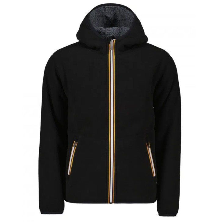 K-WAY Giubbotto da Uomo JACK SHERPA POLAR REVERSIBLE BLACK P-GREY