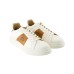 LA MARTINA SNEAKER IN LEATHER WHITE E COGNAC 