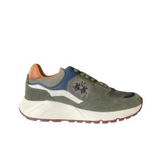 LA MARTINA SNEAKER IN SUEDE E NYLON GREEN