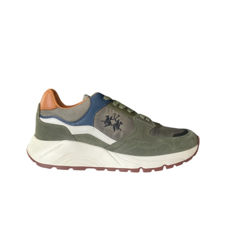 LA MARTINA SNEAKER IN SUEDE E NYLON GREEN