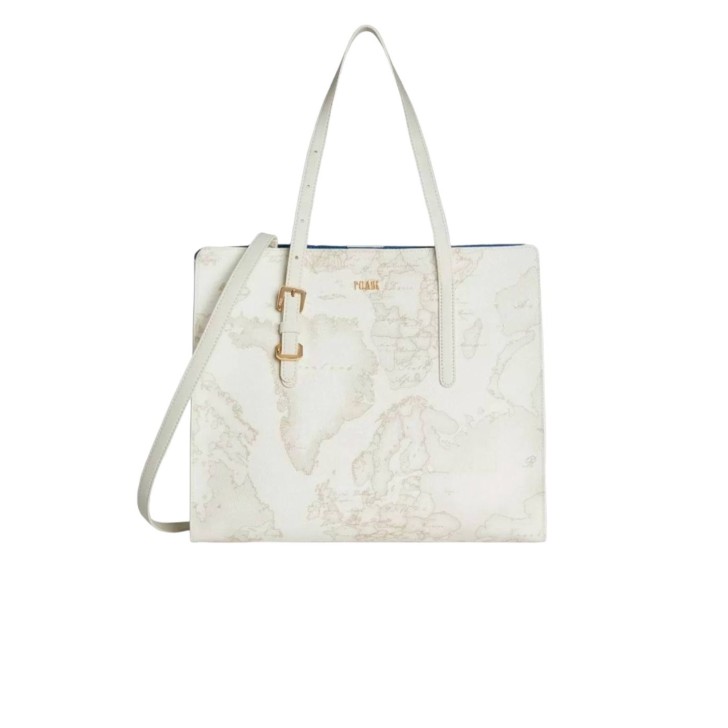 Alviero Martini 1a Classe borsa shopper da donna con stampa Geo Classic bianca