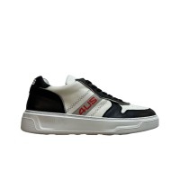 4US SNEAKER IN LEATHER WHITE BLACK DA UOMO