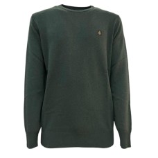 REFRIGIWEAR COLIN/1 PULLOVER VERDE A GIROCOLLO DA UOMO CON LOGO NELLA PARTE ANTERIORE 