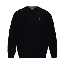 REFRIGIWEAR COLIN/1 PULLOVER NERO A GIROCOLLO DA UOMO CON LOGO NELLA PARTE ANTERIORE 